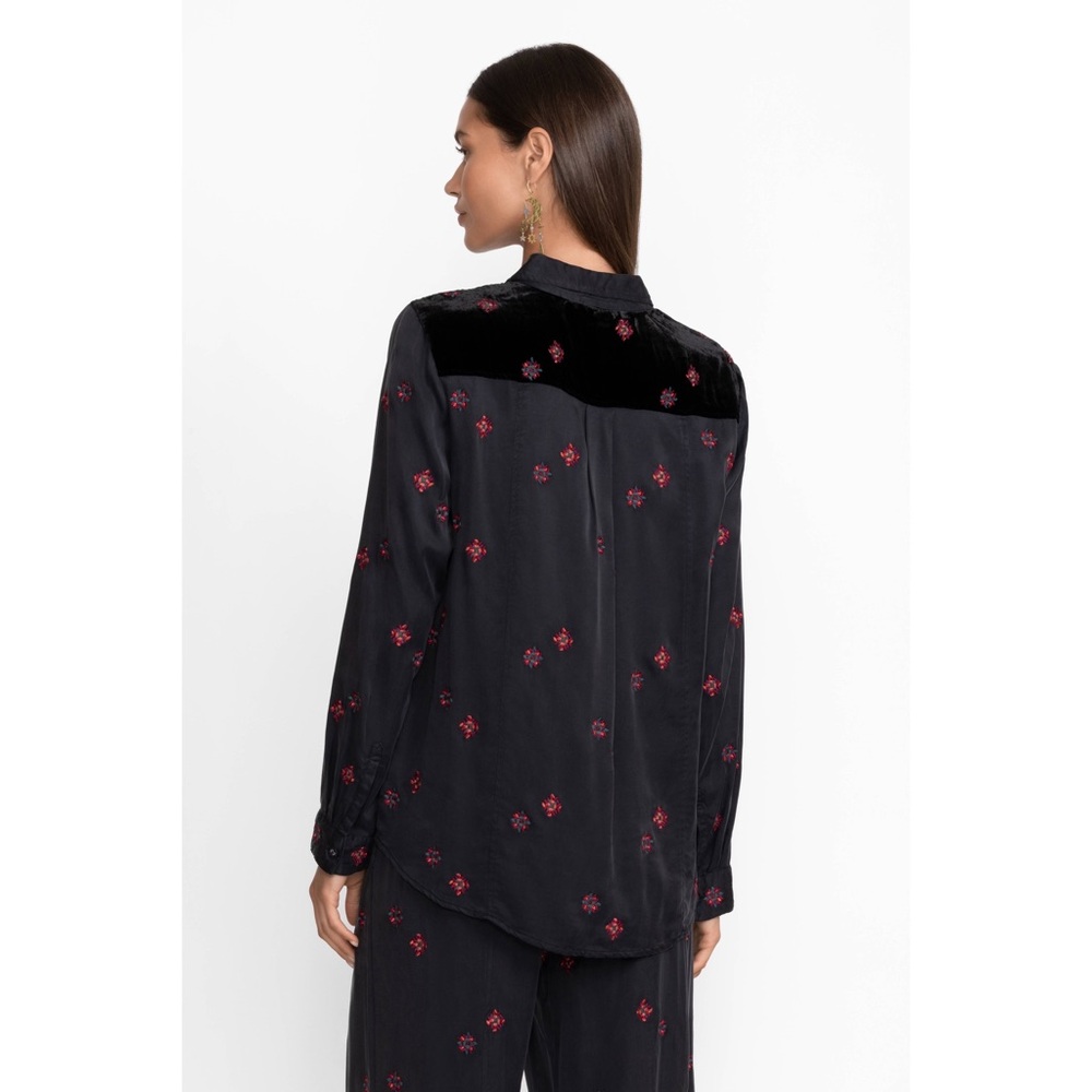 Johnny Was, Workshop, Maxine Western Embroidered Seamed Long Sleeve Shirt - Picture 6 of 16